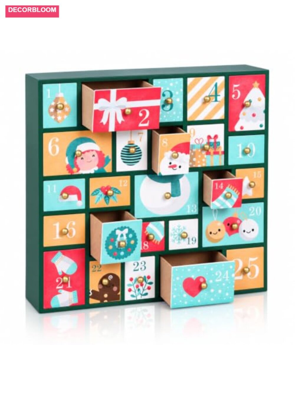Wooden Empty Advent Calendar 25 Drawers Fillable Christmas Countdown